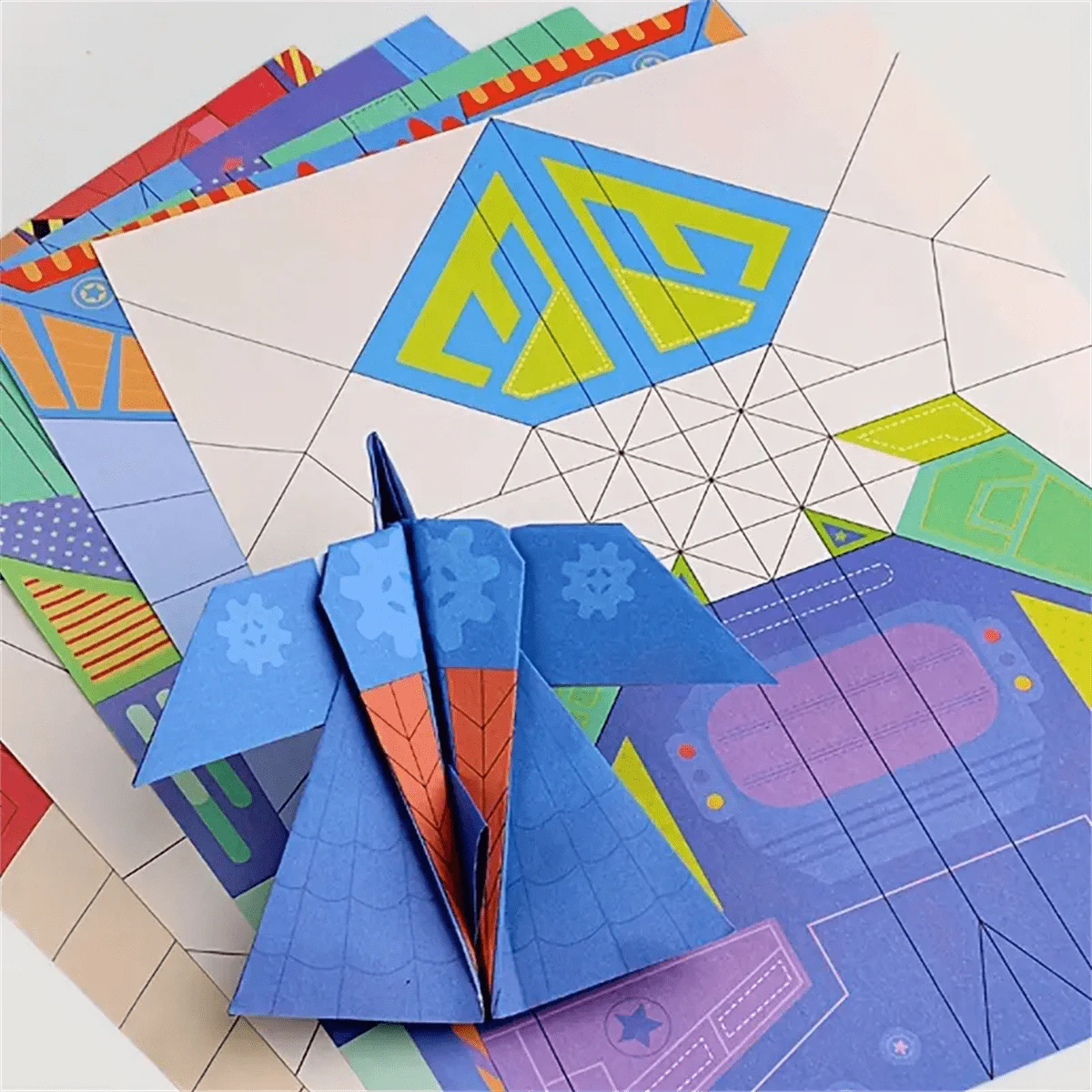 36 Sheets Paper Airplane Origami Book, 3D Pop-Up Origami Instructional