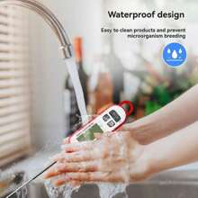 Instant-Read Food Thermometer,2-3 Sec Fast Temp Detection, Magnetic Backlight, One-Button Backlight On, Strong Magnet, Hanging Hook & Clip Design, Versatile Use, Suitable As Holiday Gift