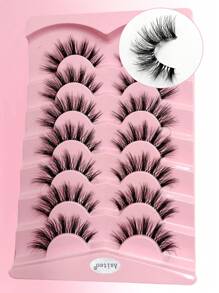 Asiteo 7 对自然全条睫毛，纤细蓬松透明茎假睫毛，迷人眼妆，适合日常佩戴、派对、旅行条状睫毛、睫毛、睫毛、假睫毛 - 自然纖長款 - 查看 6