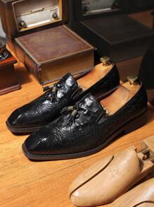 British Style Business Tasseled Slip-On Loafers For Men - Black - View 2