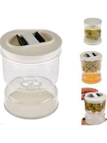 1 pieza Frasco para encurtidos seco y húmedo, frasco de agua con filtro automático, frasco para encurtidos, contenedor de separación de jugo y alimentos, recipiente sellado para conservación de alimentos