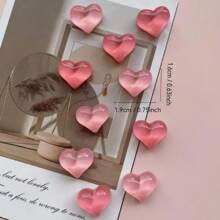 5pcs/10pcs New Pink Heart Magnetic Stickers, Cartoon Red Heart Plastic Fridge Magnets, Home Decor Accessories, Scenes Layout, Holiday Gifts, Holiday Decorations, Fridge Magnets, Kitchen Decor Magnets, Great Gifts, Fridge Beautification Birthday Graduation