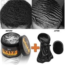 sevich Wave Pomade For Men 360° Waves Strong Hold, Pomade Kit-3pcs Set With Hair Brush And Silky Durag-Non-Greasy Hair Styling Paste With Biotin, Jojoba Oil, Mentha Haplocalyx - Easy Wash, Normal Hair Types - set1 - 查看 2
