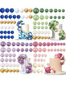 32 piezas Decoraciones de bolas de pastel coloridas, decoraciones de bolas de espuma para hornear DIY, serie de bolas de espuma azul, púrpura, verde o rosa, adecuadas para decoraciones de pasteles de cumpleaños, bodas, baby shower, bautizos, Día de la Madre y decoraciones de pasteles para hombres (Múltiples Colores)
