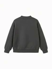 mini bala ملابس علوية كنزة فلانيل دافئة بأكمام طويلة للأولاد والبنات، موديل شتوي دافئ للعام الجديد - رمادي الحديد - مشاهدة 5