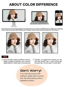 Bucket Hat Wig Synthetic Short Curly Hair With Hat Autumn And Winter Warm Mother Hat
