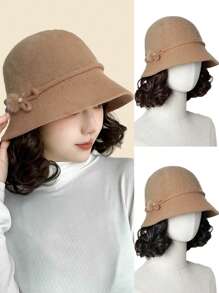 Bucket Hat Wig Synthetic Short Curly Hair With Hat Autumn And Winter Warm Mother Hat