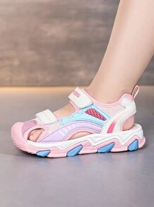 Verstellbare Zehen-bedeckende Sport-Sandalen für Kinder/Kleinkinder, atmungsaktiv, rutschfest, robustes Design, geeignet für Kinder's Outdoor-Sommeraktivitäten, Wasserschuhe mit Zehenschutz