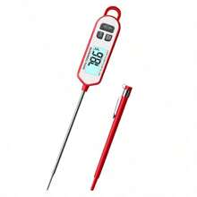 Instant-Read Food Thermometer,2-3 Sec Fast Temp Detection, Magnetic Backlight, One-Button Backlight On, Strong Magnet, Hanging Hook & Clip Design, Versatile Use, Suitable As Holiday Gift