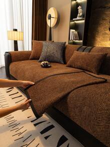 1 szt. Modny pokrowiec z nadrukiem w panterkę Chenille - miękki, antypoślizgowy, przyjazny dla zwierząt domowych pokrowiec na sofy i sofy w kształcie litery L (1/2/3/4 miejsca) - dostępny przez cały sezon, można prać w pralce