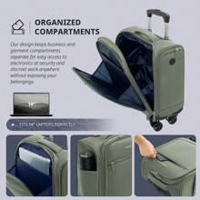 Verage Underseat Carry On Luggage With Spinner Wheels Small Suitcase Softside Lightweight Travel Bag Suitcase For Airlines, Men Women, Pilots And Crew Luggage Case Trolley Suitcase Spinner Suitcase Travel Luggage Travel Suitcase Hardshell Suitcase Suitcase Luggage Carry-On Suitcase With Wheels Travel Essentials For Men For Women For Vacation For Business Large Capacity Travel Essential Travel Accessories Travel Organizer Travel Stuff - Army Green - View 7