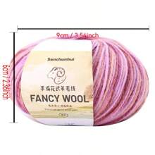 6 件彩色段染羊毛混纺纱 - 非常适合编织毛衣、背心、帽子和围巾，300 克 100% 羊毛 - 彩色 - 查看 9