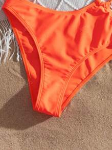 2025 New Solid Color Backless One-Piece Swimsuit With Circular Decorations, Sexy Monokini Bikini, For Summer Beach Vacation