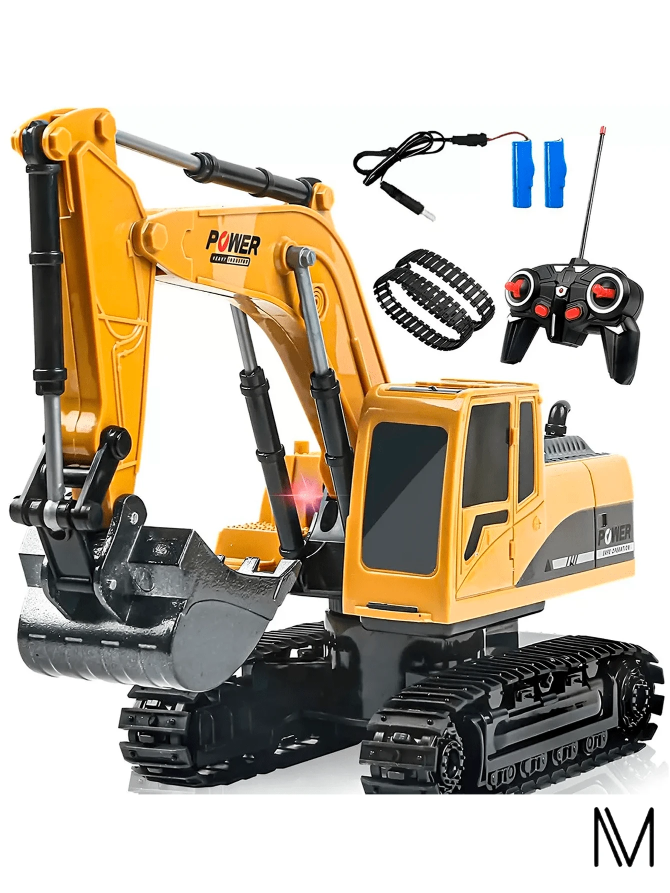 Remote Control Excavator 1:24 RC Cars Toy Kids Yellow Color - Black - View 1