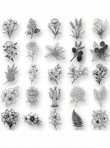 SCXXBSW 50pcs Black And White Plant Cartoon Graffiti Stickers Decorative Water Cups Notebook Luggage Double Transparent Waterproof Stickers - Multicolor - View 9