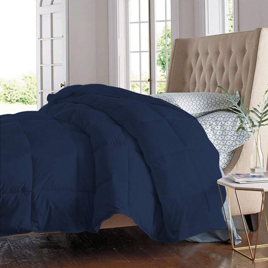 All Seasons Super Soft And Plush Down Alternative Comforter - Available In 8 Colors & 2 Sizes - Navy - View 1