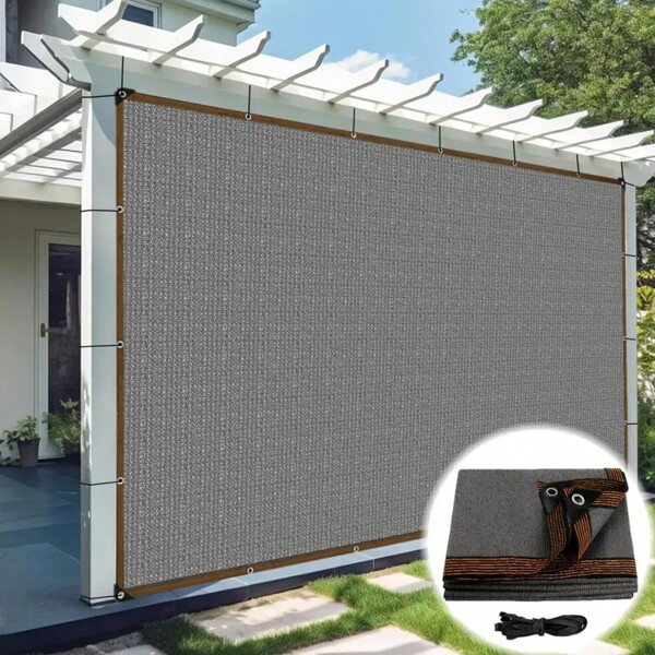 90% Shading Gray Mesh Fence, Durable Windproof Sunshade Net, UV Protection, Waterproof, Privacy Canopy Shade - Ideal For Patio, Gazebo, Yard, Backyard, Lawn, Garden, Outdoor Activities