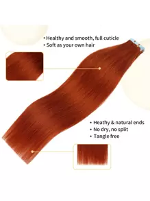 20pcs 30g Tape In Hair Extensions Seamless Human Hair Straight Extensions Skin Weft Adhesive Glue On Salon Quality For Woman - S350 - View 4