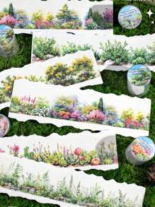 1 Rolle gartenbauliches bedrucktes dekoratives Klebeband für DIY-Scrapbooking, Magazine, Fotoalben, Planer, Geschenkboxen, Aufkleber zur Schulanfang