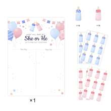 1 张性别揭秘派对游戏卡，性别揭秘嘉宾游戏，生日派对 - 彩色 - 查看 15