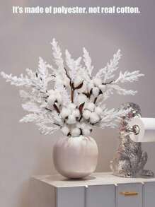 3 Stücke, Schilfrohr, 3 Köpfe, Flockung, Künstliche Pflanze, Künstliche Blume, Weiß, Polyesterfaser Material, PE Material, Heim Dekorationen, Garten Dekorationen, Studentenwohnheim Büro Dekorationen, Party Event Geburtstags Party Dekorationen, Valentinstag Dekorationen, Hotel Restaurant Wohnzimmer Schlafzimmer Hochzeit Bankett Küche Garten Dekorationen, Frühlings- und Sommer-Dekorationen - Verschiedenfarbig - Übersicht 2