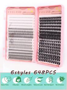648PCS C Curl Individual Lash Clusters Multi-Type Natural Look Styles Lash Clusters Bottom Lashes, Light Volume, 40D Clusters Wispy&Ultra Soft&Super Light Reusable Individual Segmented False Eyelashes Eyelash Extension Kit For Beginner Use At Home Or On-The-Go For Daily Life&Wedding&Dating&Party&Music Festival&Halloween - C - View 3