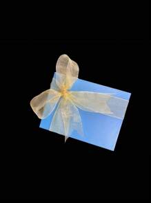 1pc Gifts Wrapping Ribbon Organza Ribbon Chiffon Ribbon For Wedding Flower Bouquet Gold Mesh Ribbon Present Party Home Decor. - Gold - View 4