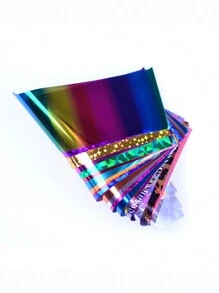 24 couleurs Stickers d'ongles géométriques holographiques en forme de flocons de neige de Noël, décalcomanies d'art pour les ongles avec transfert laser 3D, convient pour les ongles des femmes et des filles