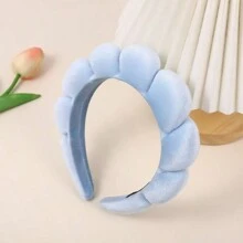 1pc Cloud Shaped Velvet Marshmallow Braided Headband, Wide Edge Hair Accessory For Face Washing, Bathing, Makeup, SPA, Exercise, Hair Styling, Hairband, Hair Hoop Headbands
