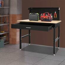 Adjustable Workbench With Adjustable Height From 26 To 35.43 Inches, Table Top 48*24 Inches (Wood), 2000 Lbs Capacity. - Black - View 9