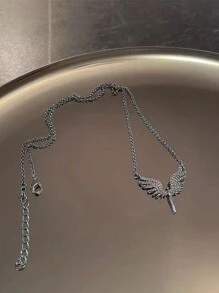 1 件男女通用天使翅膀项链，个性化设计，时尚美观，用途广泛，适合节日、特殊场合、生日、礼物