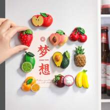 5pcs/10pcs Fridge Magnets Cute 3D Fruit Magnetic Stickers Avocado, Banana, Lemon, Food Decoration, Home Decor, Holiday Gift, Fridge Decor, Kitchen Magnets Gifts Birthday Graduation