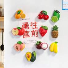 5pcs/10pcs Fridge Magnets Cute 3D Fruit Magnetic Stickers Avocado, Banana, Lemon, Food Decoration, Home Decor, Holiday Gift, Fridge Decor, Kitchen Magnets Gifts Birthday Graduation