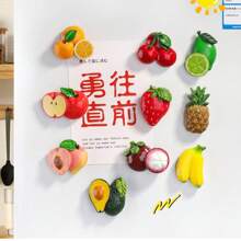 5pcs/10pcs Fridge Magnets Cute 3D Fruit Magnetic Stickers Avocado, Banana, Lemon, Food Decoration, Home Decor, Holiday Gift, Fridge Decor, Kitchen Magnets Gifts Birthday Graduation