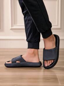 Men's Home Slippers, Summer Anti-Slip, Silent, Couples Bathroom Soft Thick Sole Indoor Sandals - Black - View 10