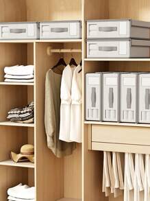 1 Peça Estante de Armazenamento de Roupa de Linho, Cubo de Armazenamento de Roupa de Cama com Janela, Adequado para Lençóis, Travesseiros e Edredons, Organizador de Quarto com Seta Cinza, Armazenamento Doméstico, para Camiseta Branca Feminina, Calça Preta Feminina, Roupas de Inverno Femininas, Vestido, Roupas de Inverno Femininas, Vestidos Elegantes Femininos, Camisa Branca Feminina, Manga Longa, Macacão Branco Feminino, Vestidos de Primavera Femininos, Looks de Primavera Femininos, Primavera, Roupas de Primavera, Minimalista, Armazenamento de Blusas de Verão