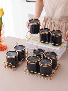 1 set de tarros para especias, sal y glutamato monosódico, ideal para bodas, cumpleaños, graduaciones, fiestas y días festivos