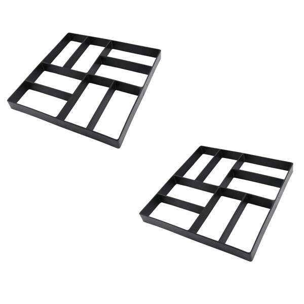 Kit 2 Formas Tijolinho Molde Piso Concreto Calçada Jardim Caminho de Pedras e Garagem- Easy Piso