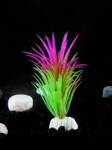 1 pieza Planta acuática artificial, decoración de acuario, accesorios para pecera - Multicolor - Ver 4