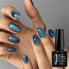 MEET ACROSS 7ml 猫咪月光磁性凝胶指甲油，带磁性棒，粉色银色透明可卸美甲凝胶指甲油，美甲艺术 - 彩色 - 查看 14