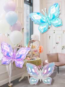 6 piezas de Globos de mariposa iridiscentes de 26", disponibles en múltiples colores - Transparente colorido, Morado soñador, Azul hielo, ideal para regalo, boda, cumpleaños, decoraciones de fiesta, fiesta temática de mariposas, decoración de fiesta de verano al aire libre, se puede combinar con arco de globos, globo de mariposa rosa, globo de mariposa iridiscente transparente de vuelta a la escuela Día de San Valentín