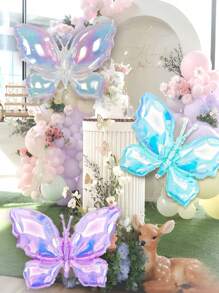 6 piezas de Globos de mariposa iridiscentes de 26", disponibles en múltiples colores - Transparente colorido, Morado soñador, Azul hielo, ideal para regalo, boda, cumpleaños, decoraciones de fiesta, fiesta temática de mariposas, decoración de fiesta de verano al aire libre, se puede combinar con arco de globos, globo de mariposa rosa, globo de mariposa iridiscente transparente de vuelta a la escuela Día de San Valentín