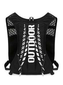 1个时尚便携骑行水袋背包，多隔层设计。男女通用实用健身包。健身训练包。多功能跑步包。多口袋自行车包。撞色背心式背包。可固定水袋。非常适合户外、郊游。注意：位置随机。运动包，适用于运动、健身、锻炼。大容量旅行包，适合度假，男女通用。旅行必备，耐用自行车包，自行车配件，自行车车架骑行包。