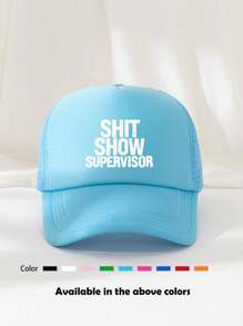 1pc Unisex Printed Decorative Funny Sponge Mesh Trucker Cap, Baseball Cap, Sun Hat, Dad Hat, Suitable For Everyday Use, Outdoor Travel, Hiking, Beach Vacation - Multicolor - View 10