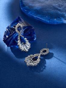 1 paire de boucles d'oreilles à pendentif style bijoux en cubic zirconia, boucles d'oreilles de soirée de mode pour la fête, cadeau de la Saint-Valentin, pour Maman, Mère, Fête des Mères, Cadeau