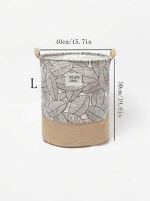 1 pieza Cesto de ropa con estampado de hojas, cesto de lavandería, cesta organizadora de baño, cesta, cesta de almacenamiento, cesto de ropa plegable