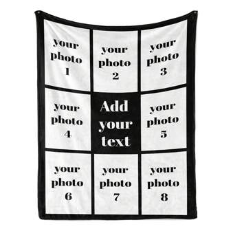 [Anpassad] 9 st. fleecefilt med svart bakgrund och text, personligt digitaltryck, quiltad, fläckavvisande, maskintvättbar, lämplig för alla årstider, present till föräldrar, par, make/maka, multifunktionell, dekorativ, bokstav utsökt, snygg, babymode, prydlig, färgglad, modern, söt kawaii bedårande anpassad, unika skattfynd, babypresent