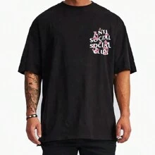 Playera para hombre Oversize Soul Freak Colección AntiSocialClub Rosas - Negro - Ver 2