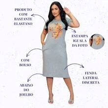 Women's Fashion Evangelical Long Dress With Elastane Lion Of Judah Midi With Slit With Pocket Christian - 玫紅色 - 查看 4