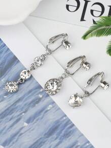 Fake Belly Rings For Men Women Belly Rings Clip On For Men Fake Belly Piercing Clip On Belly Buttons Bar No Piecing For Men Fake Navel Ring, Cubic Zirconia Stainless Steel Butterfly Heart Shape CZ Faux Non Pierced Belly Ring Navel Cuff For Women Men No Piercing Body Jewelry CZ - Fake Belly Rings - View 3